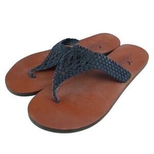 American Eagle Outfitters‎  Women Flip Flop Sandal Shoes Black Fabric Size 7 Med